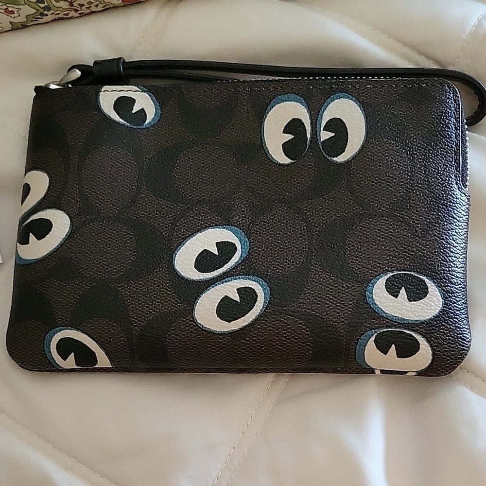 Coach Black and White Eye Pattern Clutch